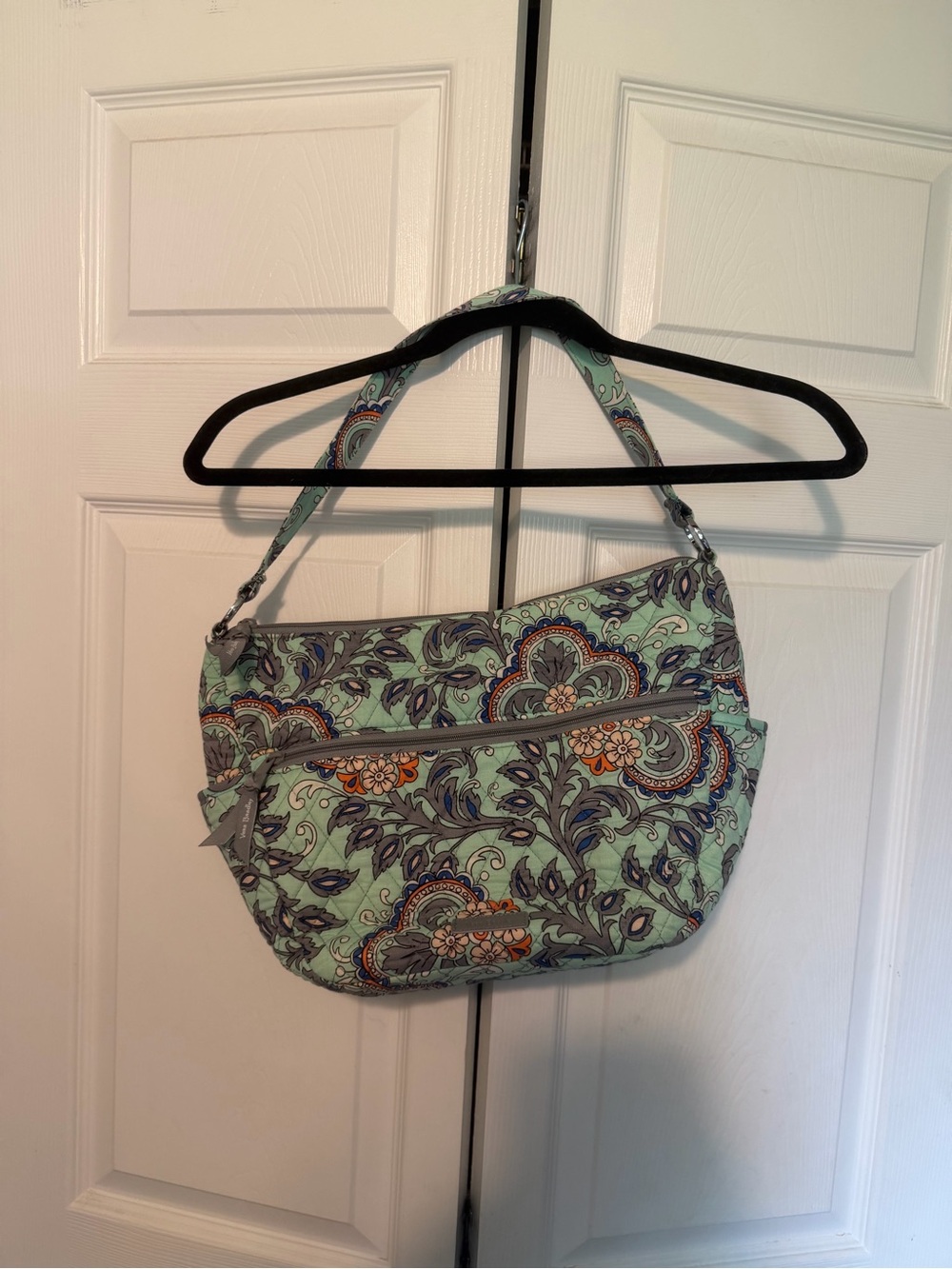 Vera Bradley Quilted Floral Print Shoulder Bag in Mint